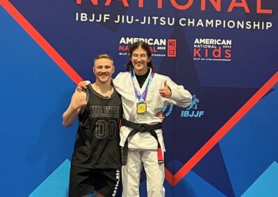 UFC’s Roxanne Modafferi and Charlie Hill at the IBJJF Jiu-Jitsu Championship.